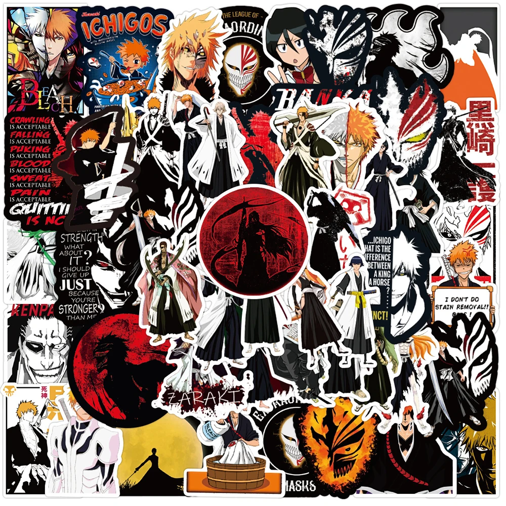 

10/30/50 Pcs Anime BLEACH Sticker Waterproof PVC Graffiti For Divination Refrigerator Motorcycle Skateboard Classic Toy Gifts