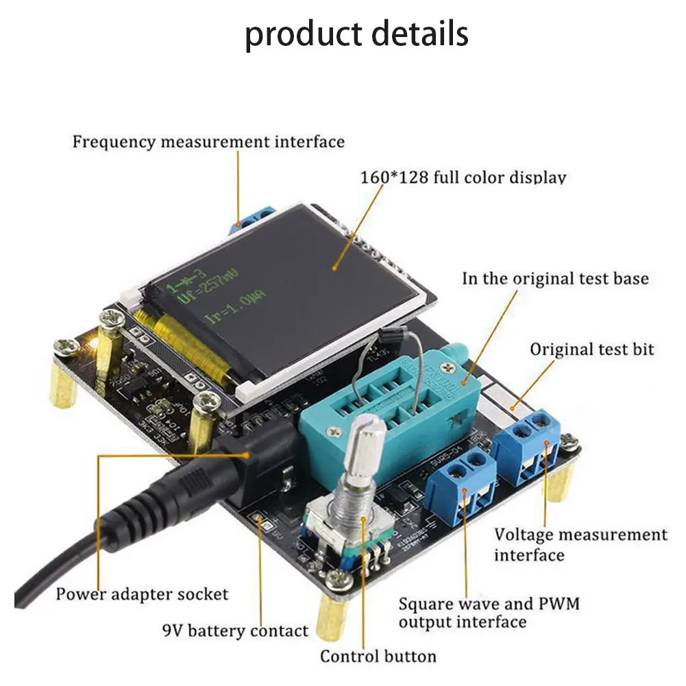 

Multifunctional Tester GM328 Transistor Tester Diode Capacitance ESR Voltage Frequency Meter PWM Square Wave Signal Generator