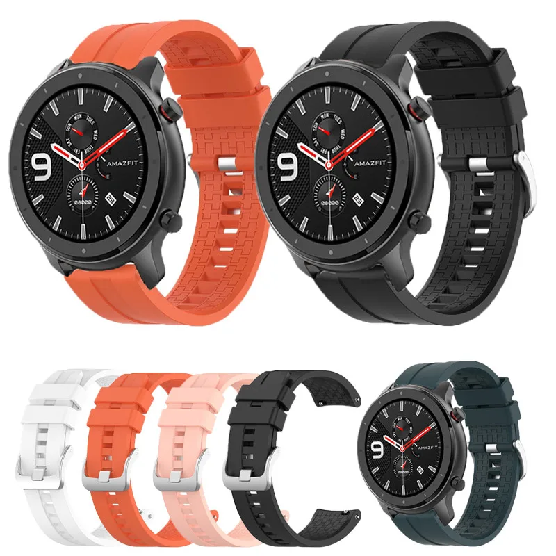 

Силиконовый ремешок для часов Xiaomi Huami Amazfit GTR 47 мм, ремешок для Huami Amazfit stratos 2 /huawei watch GT, спортивный браслет