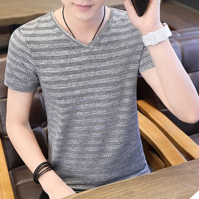 

Men's short sleeve t-shirt summer trend handsome casual half sleeve 3512