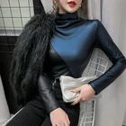 Женский комбинезон с длинным рукавом DROZENO, сексуальный бархатный комбинезон из искусственной кожи, верхняя одежда