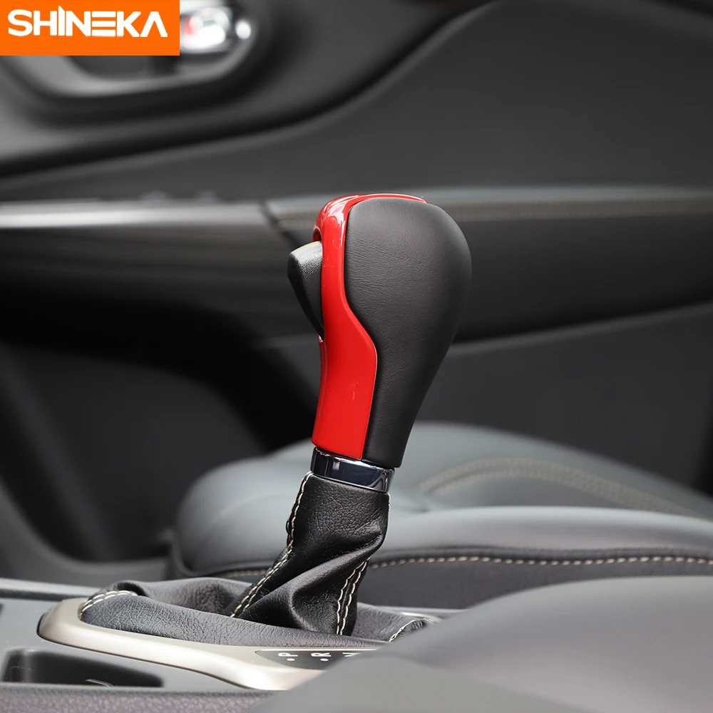 SHINEKA Car High Quality Gear Shift Knob Shifter Handle Decoration Cover Stickers Accessories For Jeep Cherokee 2014-2018 | Автомобили и