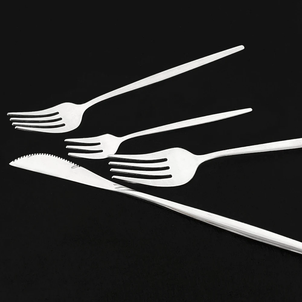 5Pcs серебряные столовые приборы набор столовых приборов Нержавеющая сталь Кухня