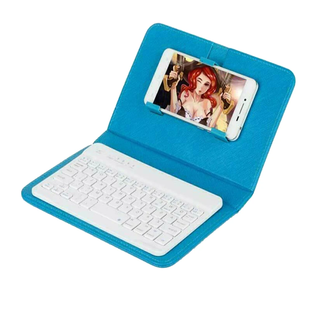 Bluetooth мобильный телефон клавиатура с из искусственной кожи чехол Мини