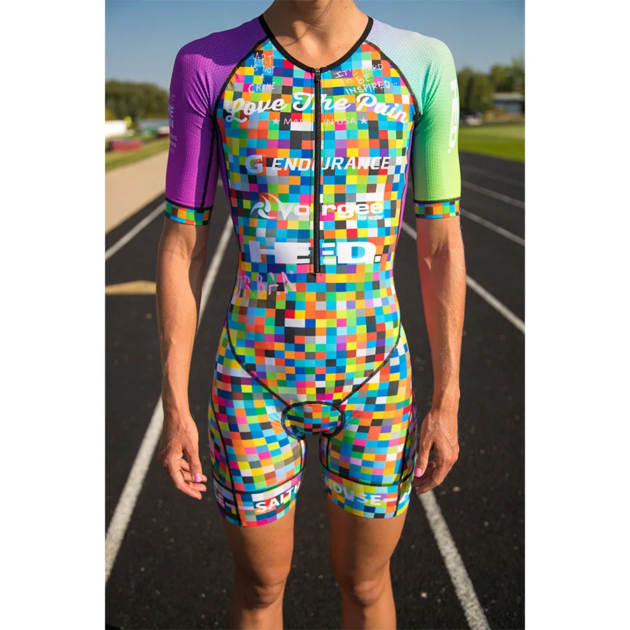 Love the pain, Женский облегающий костюм для велоспорта, Триатлон, ropa ciclismo, uniforme, Триатлон, кожа, костюм для бега, speedsuit, купальник - Цвет: as picture