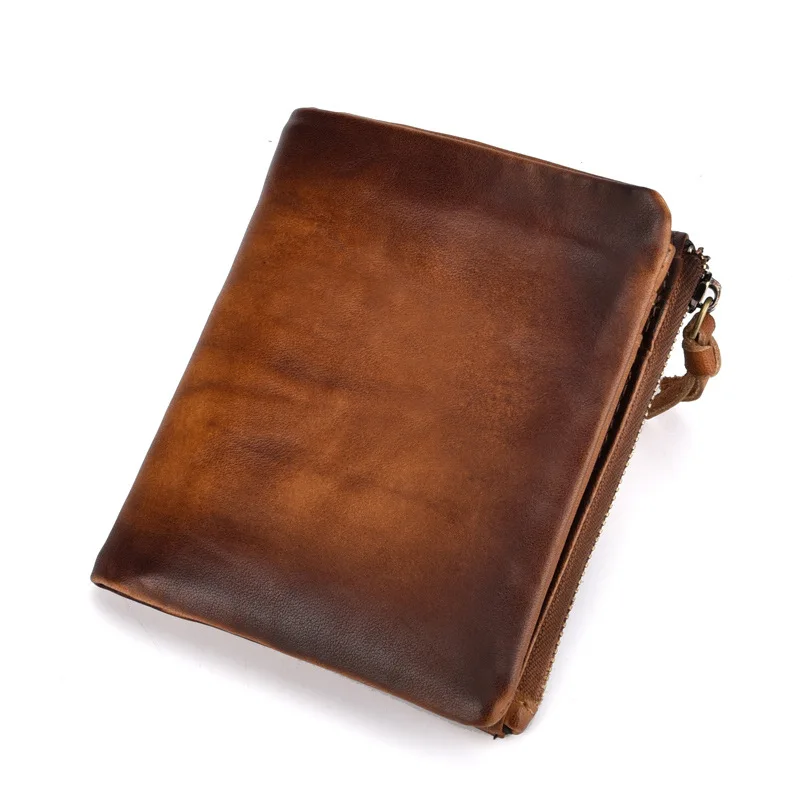 Men's real cowhide wallet business casual head layer cowhide wallet man zero wallet card BaoChun color leather wallet