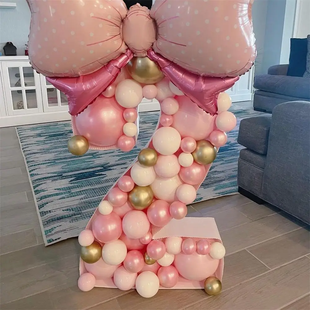 

DIY 73CM Big Mosaic Numbers Balloon Filling Box Stand Number Frame Backdrop Babyshower Birthday Party Decoration Anniversary