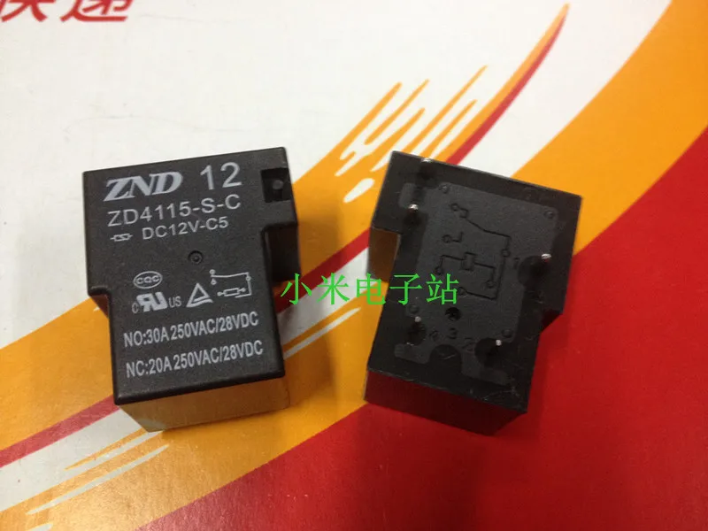 Реле ZND Zhende ZD4115-S-C, 12 В, 24 В, 5 футов, преобразование 30 А, 250 В, T90