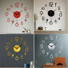 Домашние настенные 3d-часы, акриловые зеркальные наклейки сделай сам для украшения дома, гостиной, самоклеящиеся Подвесные часы, Современный домашний декор