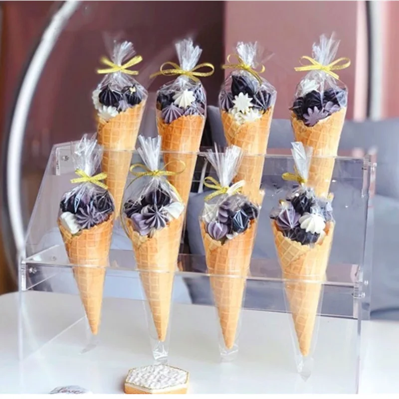 100 шт. пластиковые пакеты прозрачные треугольные для печенья и конфет