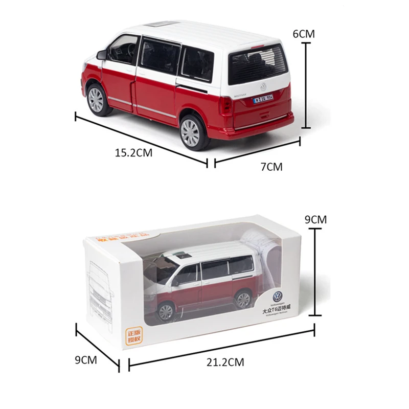 

1/32VW VolkswagenT6 Van Diecast Model Car Bus MPV Boy Girl Gifts Collection With Light and Sound Gift Toys V204