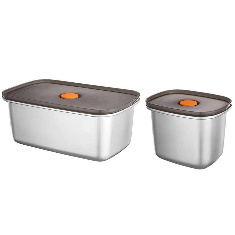 

Lunch Box Food Grade Stainless Steel Anti-Leak Bento Box Strong Tightness For Storing Various Fruits Snacks Fresh-Keeping Box