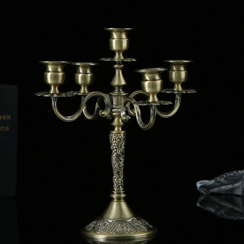Nordic Retro Metal Five Arm Candlestick Home Decor Candle Holders Wedding Centerpieces Romantic Accessories Bougeoir Gift FC373 | Дом и сад