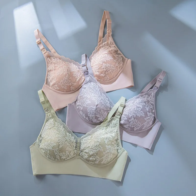 

1 Pcs Women Bralette Wirefree Lace Bra Breast-feeding Lingerie Deep V Backless Underwear Soft Thin Seamless Bra Intimates