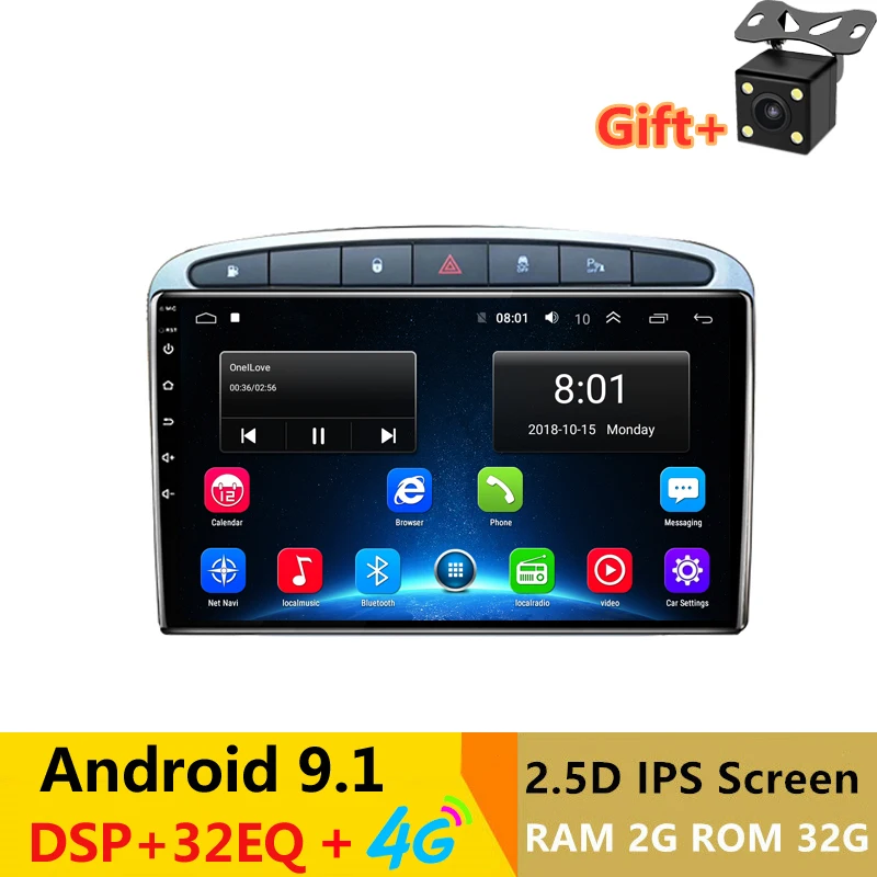 10," 2G Оперативная память 32G Встроенная память Android автомобильный DVD видео плеер gps для peugeot 308 2007-2013 408 2011 2012 2013 аудио Радио стерео навигации