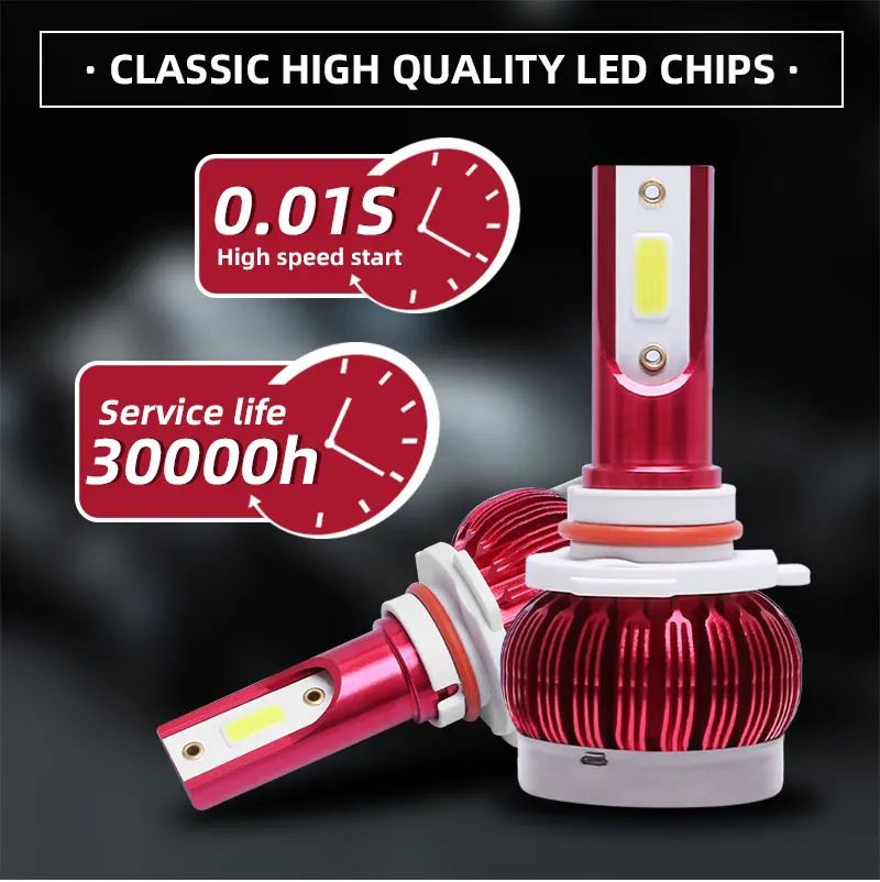 Автомобильная светодиодная фара PAMPSEE 2xLed H4 H7 H1 H11 9006 9005 H9 9012 комплект для