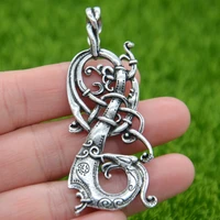 retro norse viking dragon goth pendant amulet knots jewelry gothic accessories punk necklace men