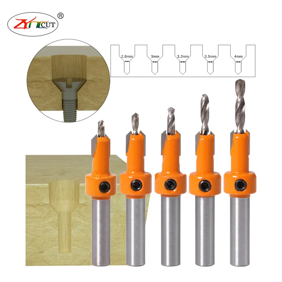 drill M3x8 M3.2x8 M3.5x8 M4.0x8 Woodworking self tapping screw countersunk drill,Countersunk stepped drill for wood screw holes