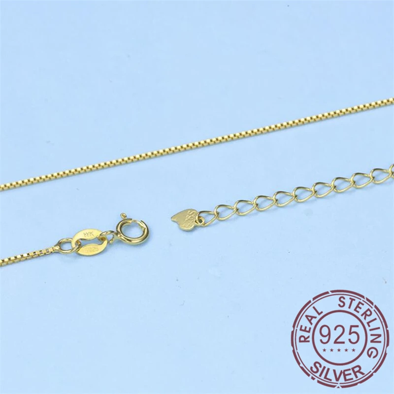 Классическая Базовая цепочка 100% натуральная 925 пробы серебряная застежка