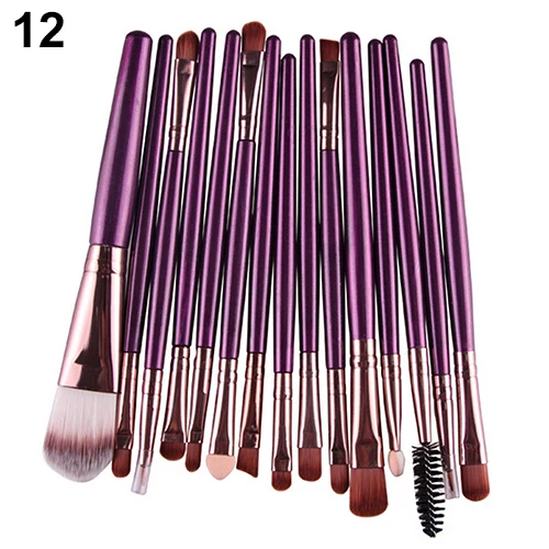 15x набор для макияжа Пудра основа век брови консилер губ Косметические Кисти
