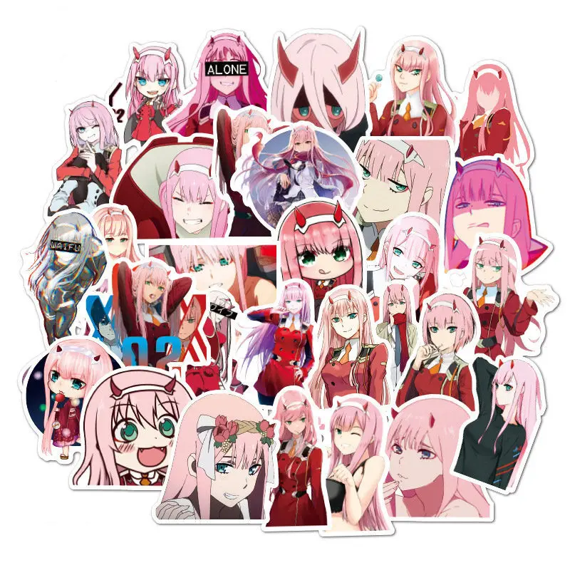 

50pcs Anime Darling in the Fanxx Stickers Zero Two 02 Car Stickers For Laptop Luggage Motorcycle Suitcase Skateboard PVC Decals