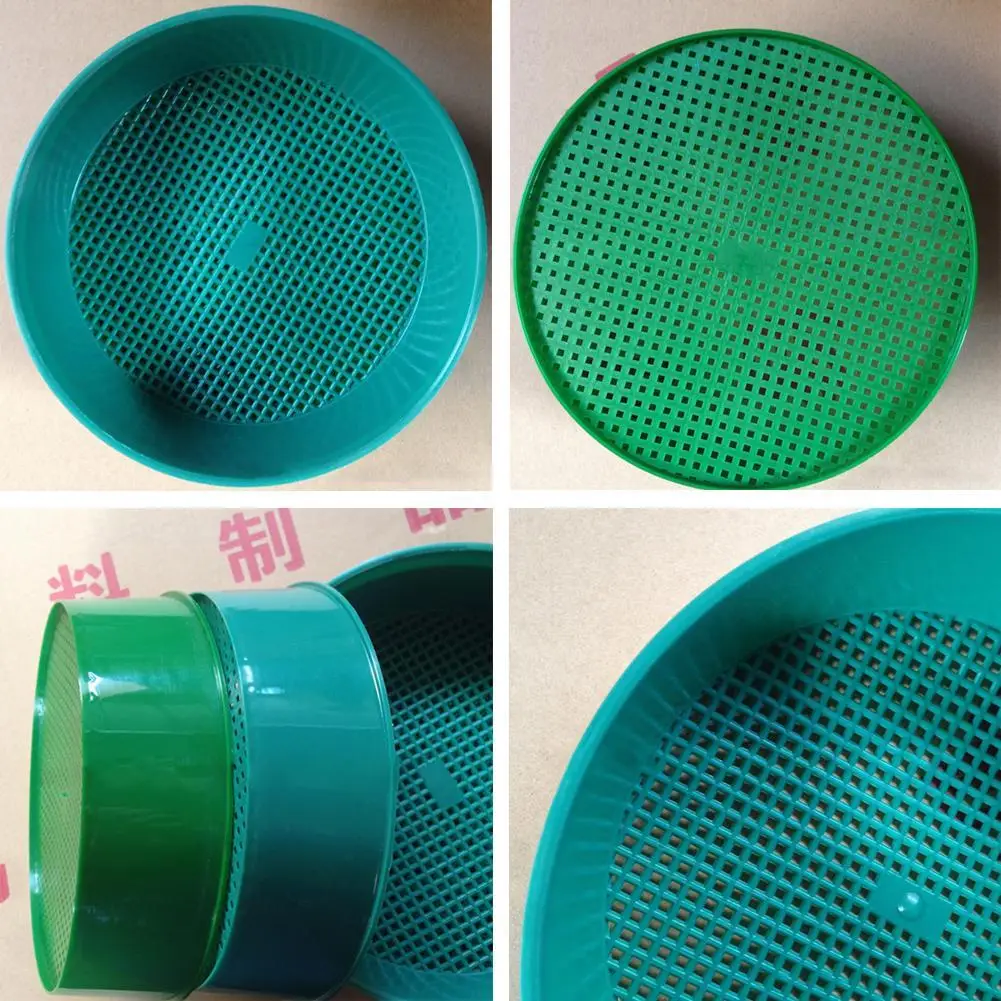 

1PCS Plastic Garden Sieve Riddle Green For Composy Tool Gardening Stone Soil 21x5cm/8.27"x1.97" Mesh X3R9
