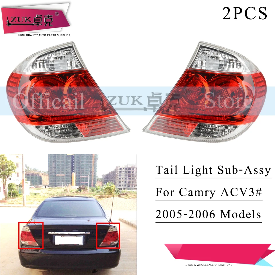 ZUK пара задний светильник Taillamp Sub Asyy для Toyota CAMRY 2005 2006 2.4L ACV3 # MCV30 хвост фонарь