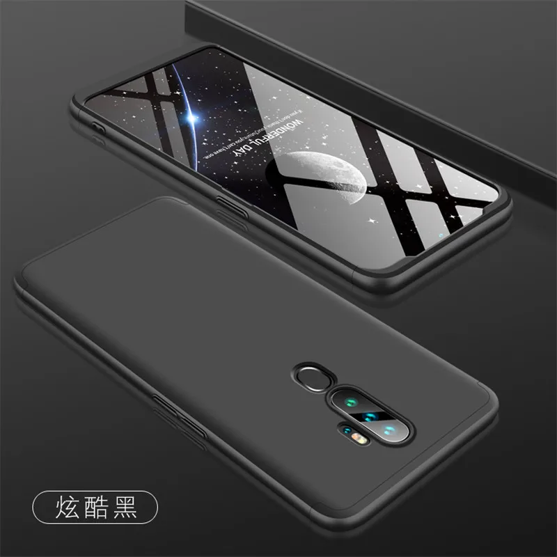 Oppo A5 A11X чехол A52020 360 градусов полное покрытие защищенное матовое твердое покрытие для Oppo A9 цветное покрытие со стеклянной пленкой