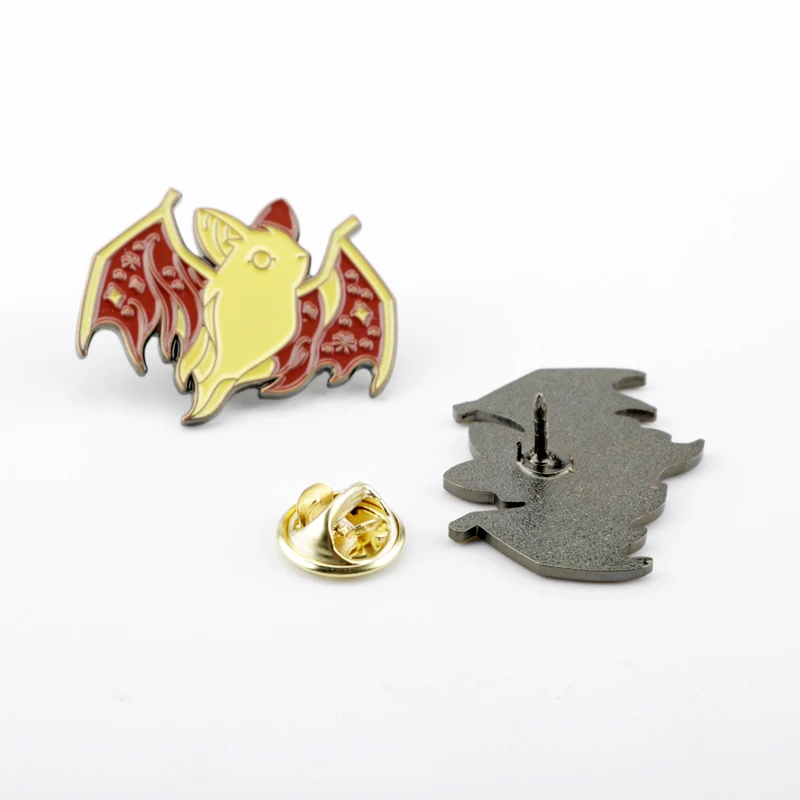 Эмалевые булавки в форме летучей мыши металлические эмалевые броши для женщин и