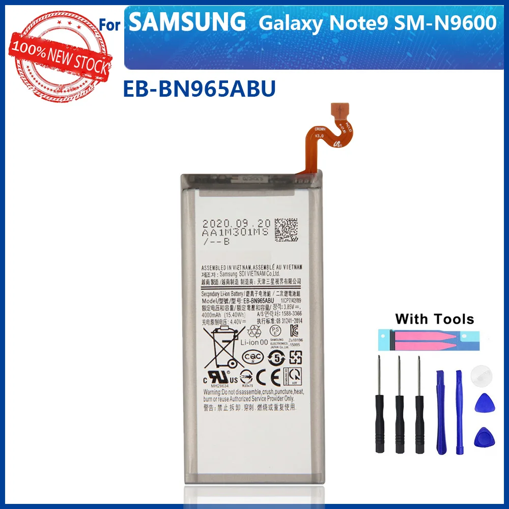 

100% Original 4000mAh EB-BN965ABU EB-BN965ABE For Samsung Galaxy Note9 Note 9 SM-N9600 N960F N960U N960N N960W Phone With Tools