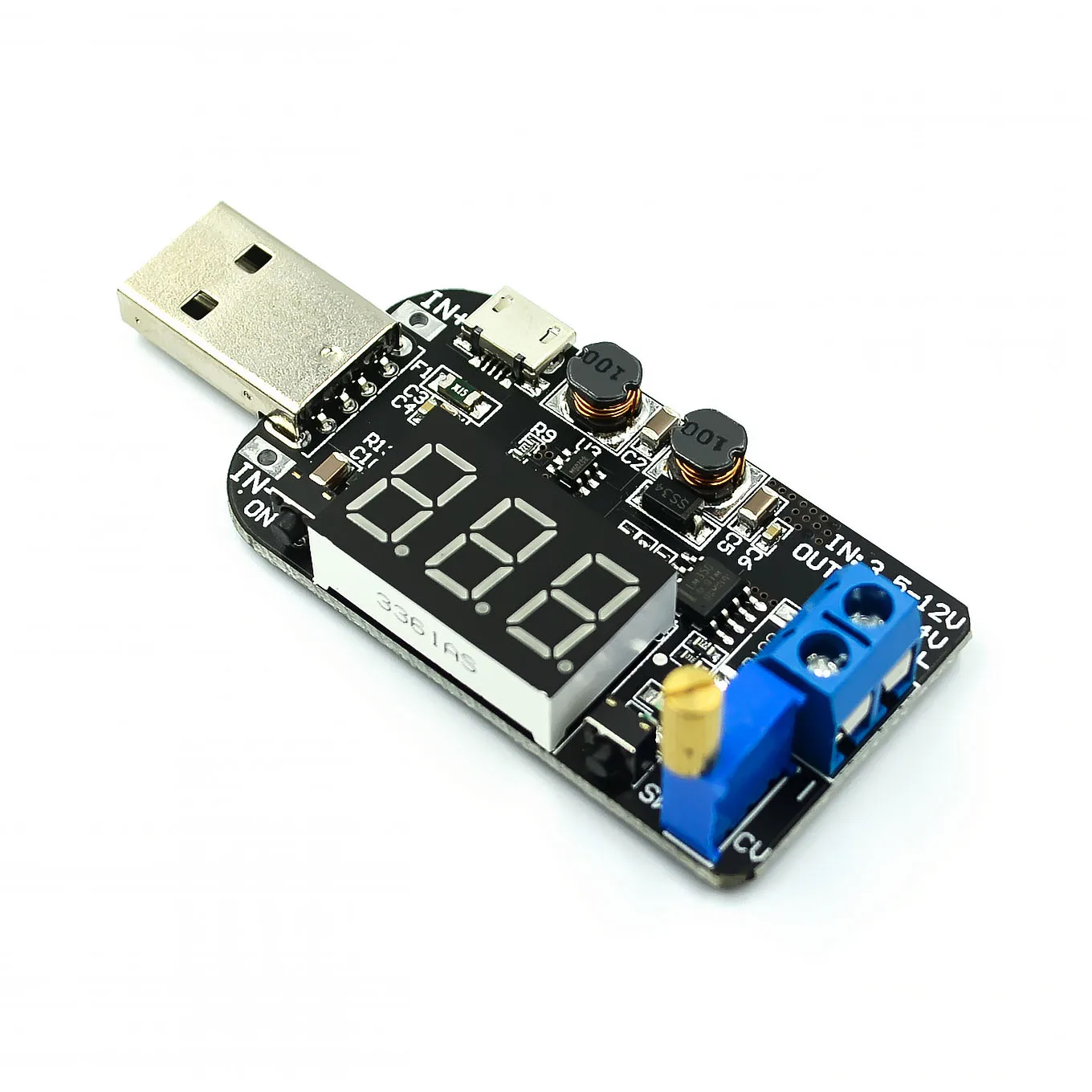 С текущим USB Micro от 5 В до 3 9 12 18 24 регулируемый модуль регулятора напряжения