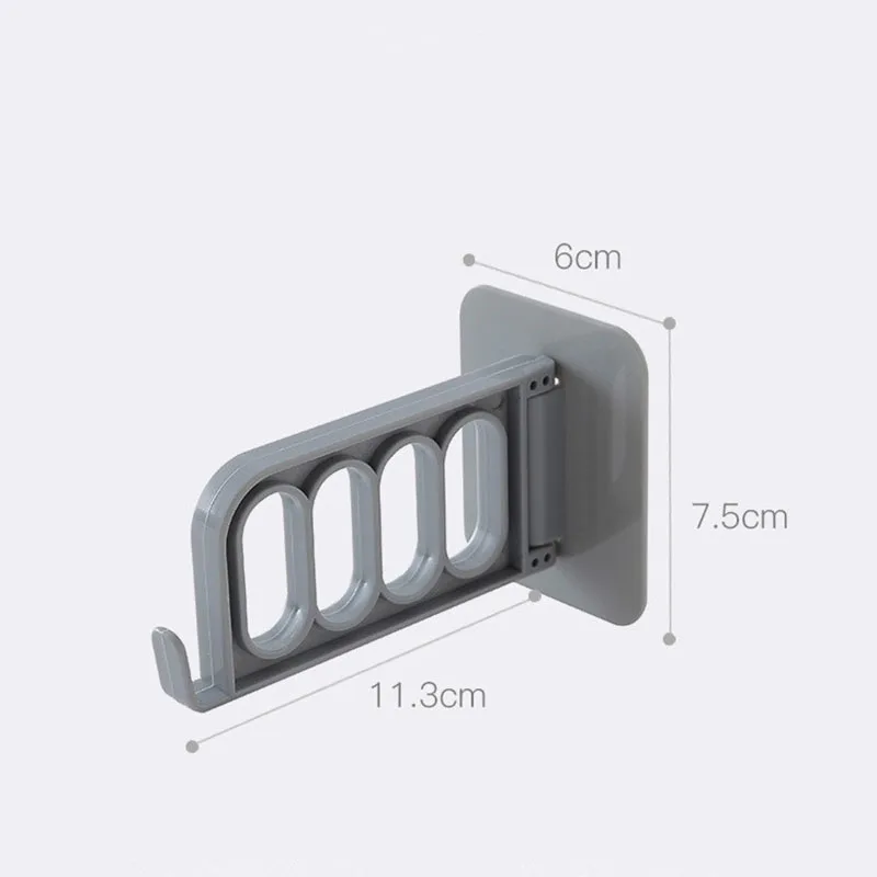 Многофункциональный складываемый крючок пластиковый с 4 отверстиями настенная