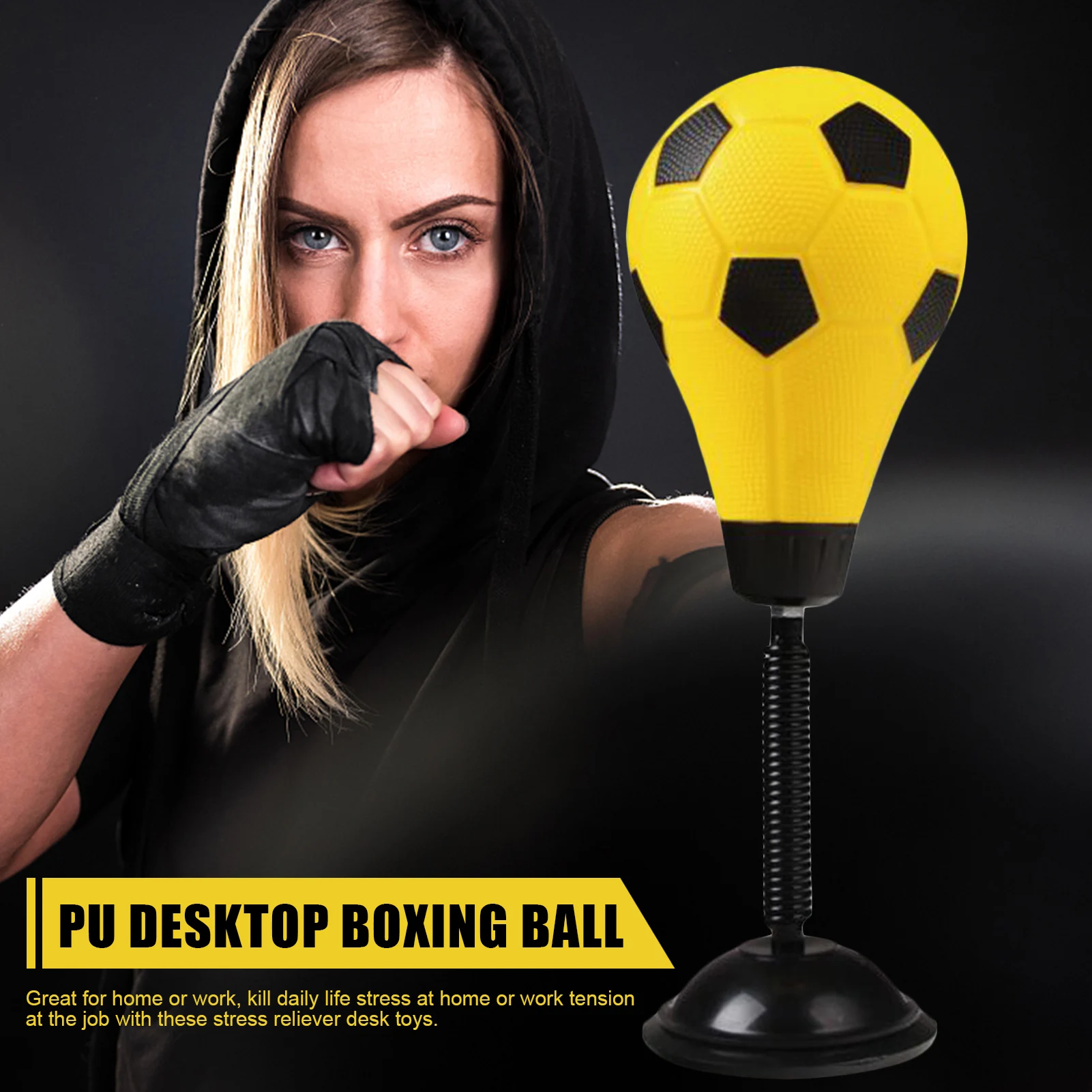 

PU Desktop Boxing Ball Stress Relief Fighting Speed Reflex Training Punch Ball Muay Exercise Sports Duty Stress Relief Ball