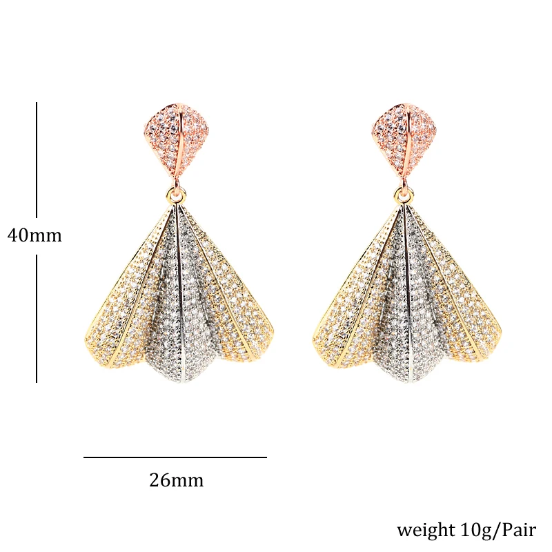 

Fashion Fullpaved Cubic Zirconia Drop Earring Luxury Multicolor Jewelry Women Wedding Accessories Summer New