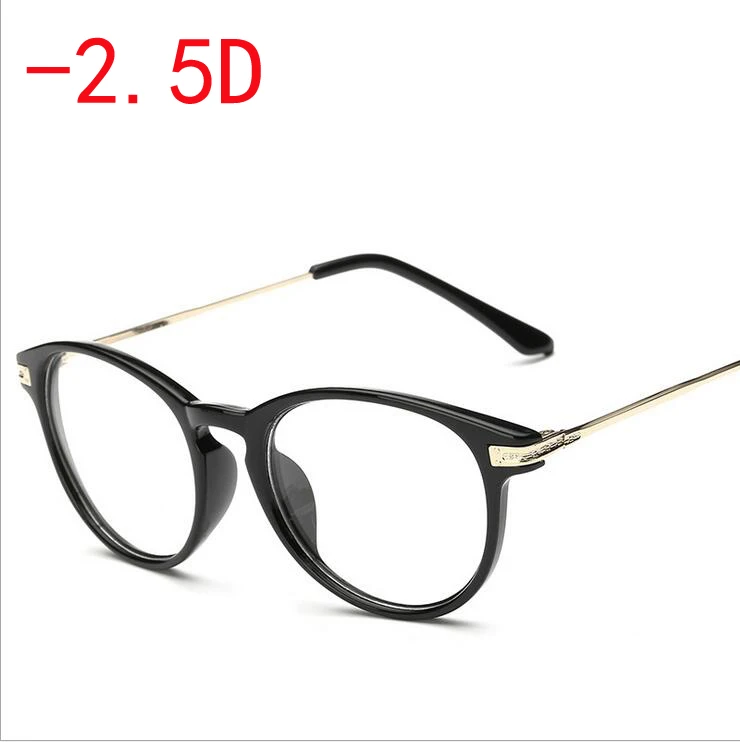 myopia 250 Ретро очки в желтой оправе для близорукости, модные очки для близорукости для женщин и мужчин-100-150-200-250-300-350-400-450-500-600 - Цвет оправы: myopia 250