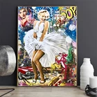 Граффити улица поп-арт Мэрилин Монро Плакат и печать модная красивая фотография стены для домашнего декора комнаты