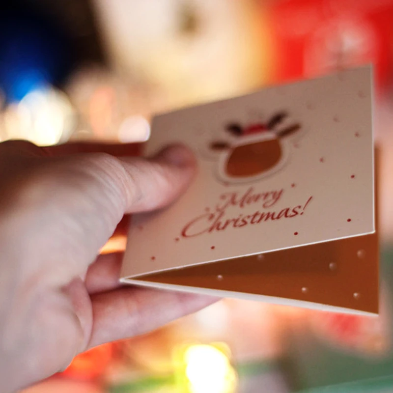 12 шт./упак. рождественские изображениями оленей noel дерево поздравительные