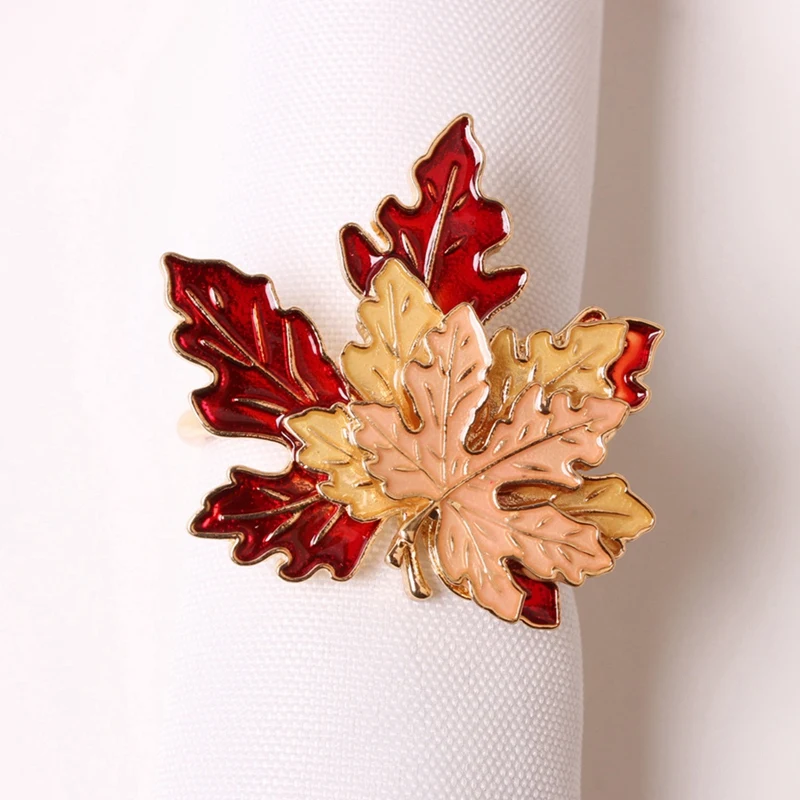 12PCS/Halloween Thankings Giving Maple Leaf Napkin Ring Table Decoration Used for Party Wedding Occasion | Дом и сад