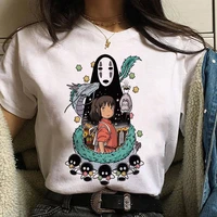 spirited away hayao miyazaki kawaii print t shirt female harajuku aesthetic t shirt white top anime female t shirt