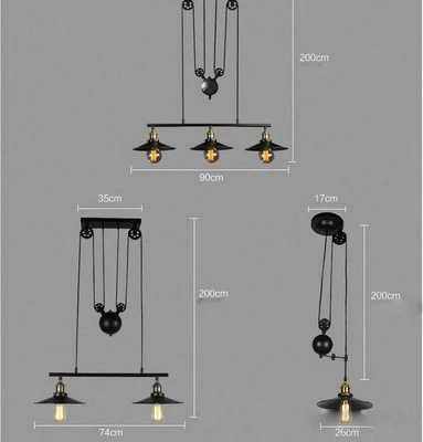 Американский ретро подвесной светильник из кованого железа В индустриальном