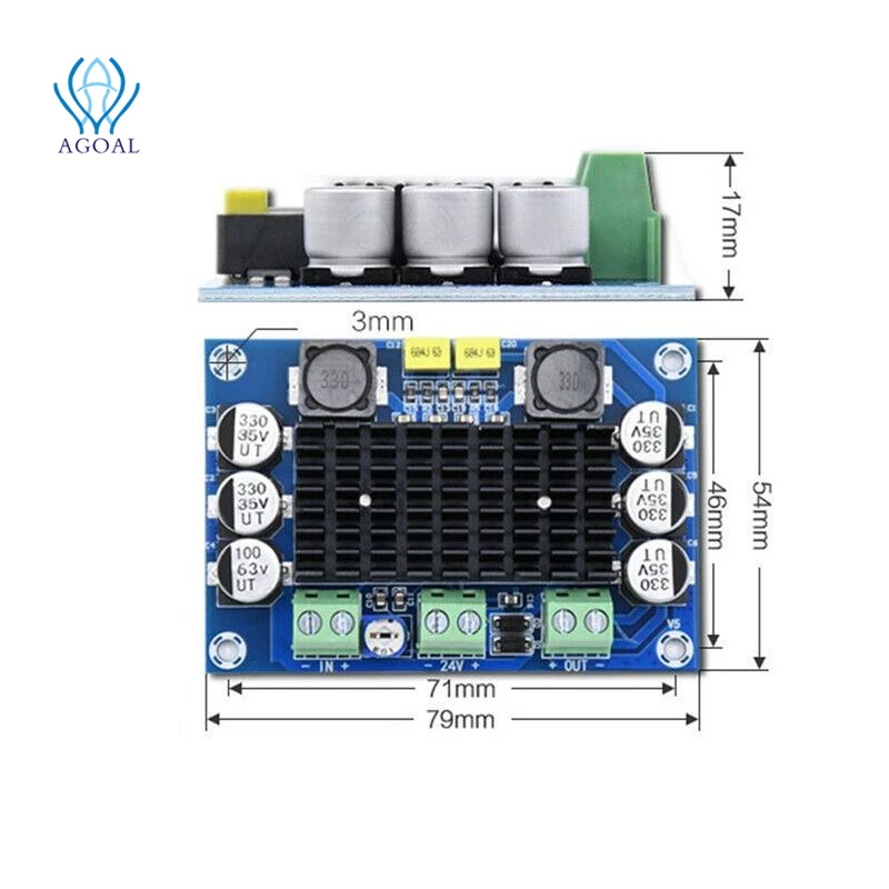 10000 TPA3116D2 моно 100 Вт плата цифрового усилителя цифровая аудиомощность DIY HIFI Amp