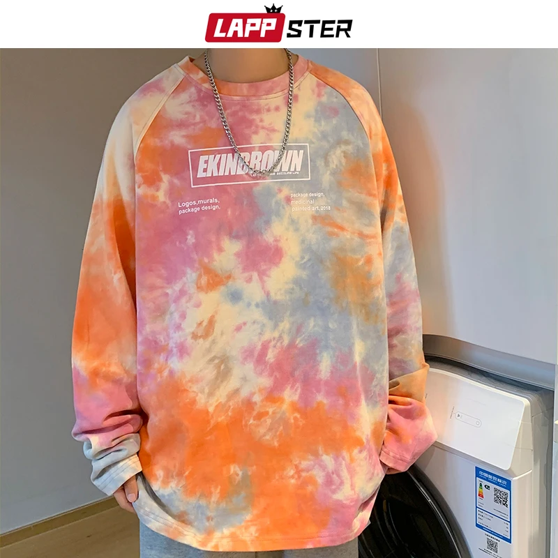 

Футболка LAPPSTER мужская оверсайз с принтом в стиле Харадзюку, Graphic Oversized тенниска с длинным рукавом, 2022