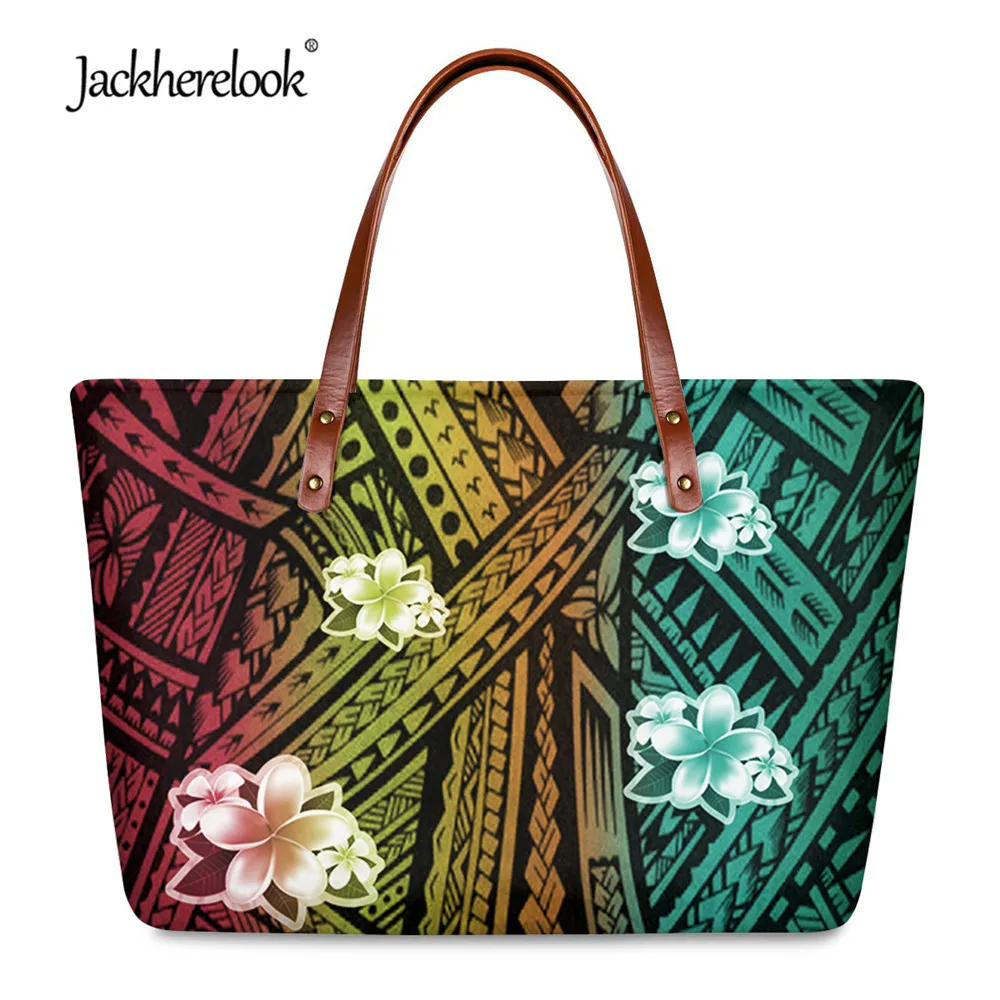

Модная женская сумка Jackherelook, гавайская полинезийская племенная Повседневная Сумка-тоут, Сумка через плечо для леди