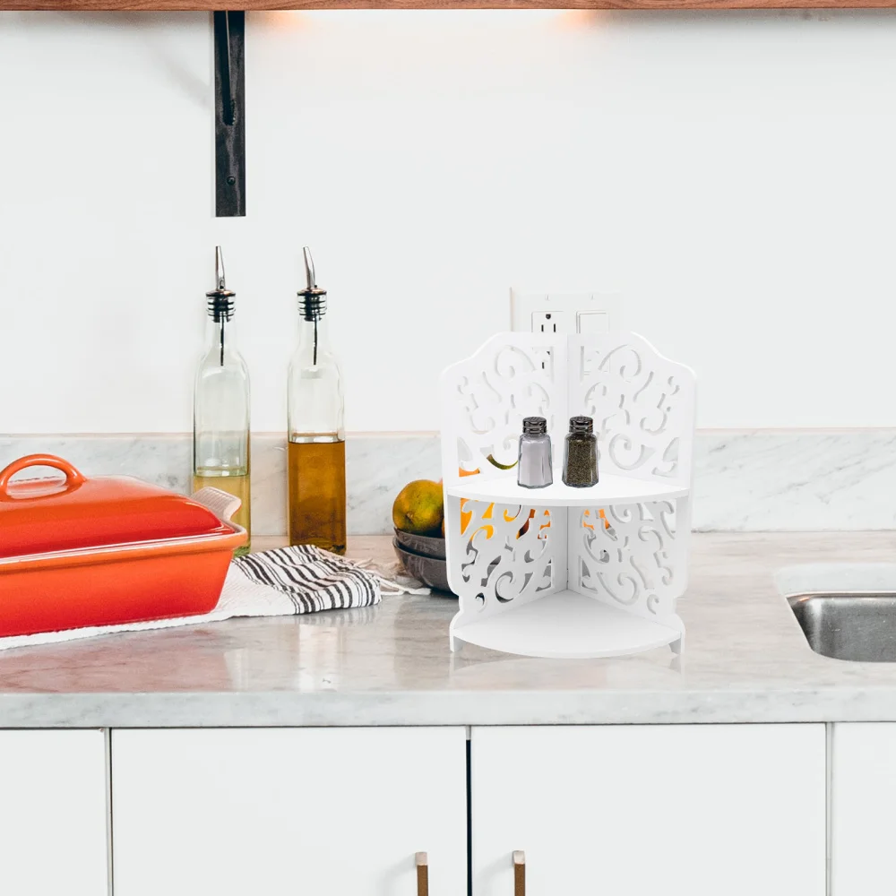 

1pc Bathroom Storage Rack Two-layer Storage Rack Bathroom Sundry Rack (White)