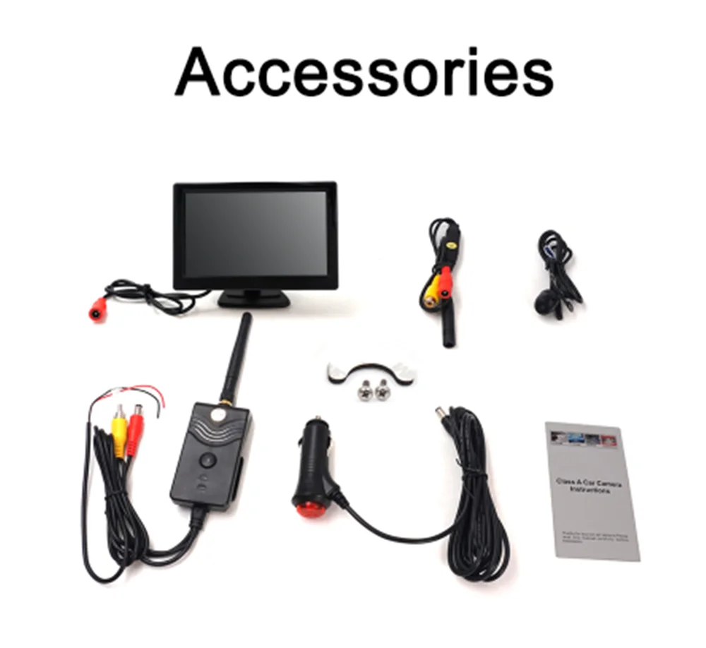 rear view camera with monitor монитор для камеры заднего вида 5 дюйм беспроводной монитор с фронтальной или задней камерой, прикуриватель питания, поддержка цифрового сигнала 150 м беспроводное расстояние