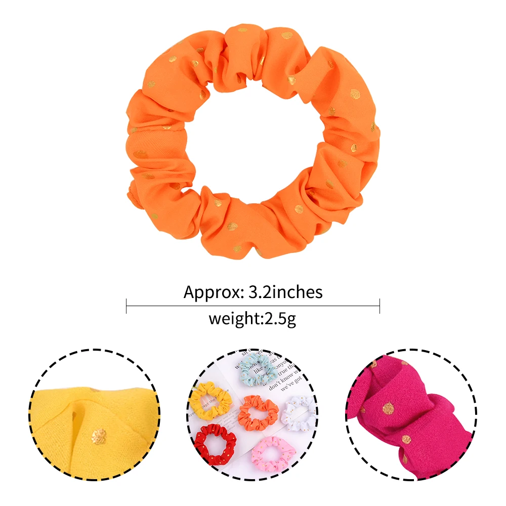 Резинка для волос в горошек Женская золотистая эластичная резинка хвоста 3 2