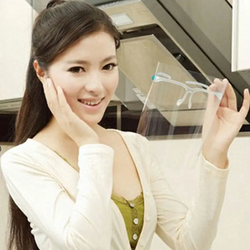 

1PC Transparent Safety Face Shield Home Outdoor Oil-Splash Proof Mask Protection Cover Facial Sheild Catering Mask Kitchen Tools