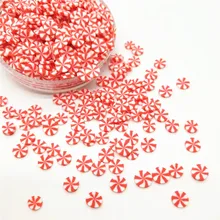 20g/lot Red White Lollipop Polymer Clay Sprinkles Colorful for DIY Crafts Tiny Cute bonbon Candy plastic klei Mud Particles