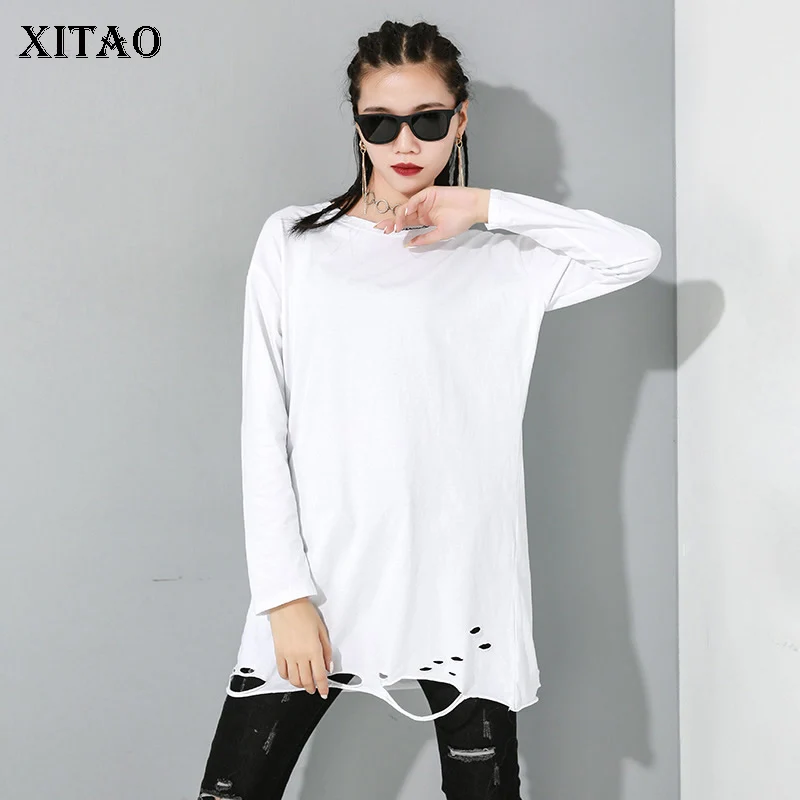 XITAO Hole Goddess Fan плиссированная футболка модная новинка 2020 спринт открытая