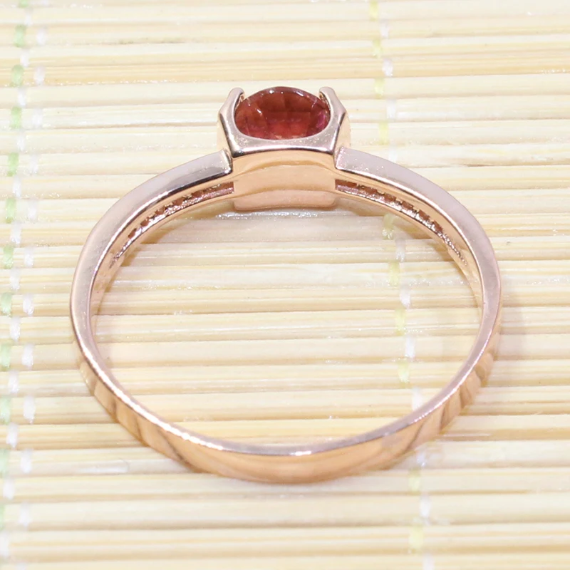 Женское кольцо из серебра 925 пробы с розовым турмалином|ring 5mm|ring forrings for women |